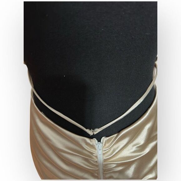 NWOT City Triangles Womens Satin Maxi Dress Champagne Size XS - Picture 9 of 10